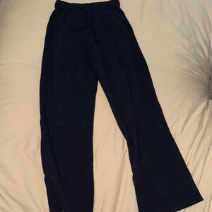 Garage Navy Blue straight legged sweatpants.